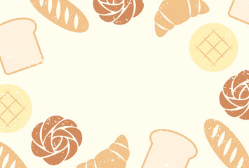 vector background with a set of breads and pastries for banners, cards, flyers, social media wallpapers, etc.