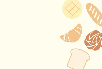 vector background with a set of breads and pastries for banners, cards, flyers, social media wallpapers, etc.