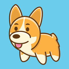 Cute dog wating the owner cartoon vector icon illustration logo mascot hand drawn concept trandy cartoon