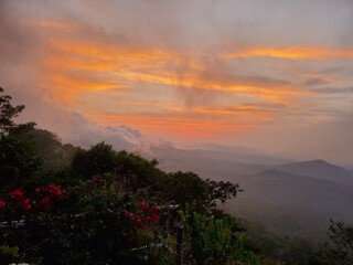 sunset in the mountains