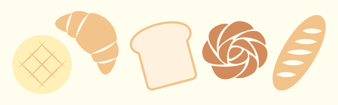 vector background with a set of breads and pastries for banners, cards, flyers, social media wallpapers, etc.