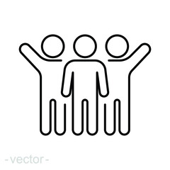 People relationship vector icon. Outline style. brotherhood line sign for mobile concept and web design. Friends, friendship linear icon. Symbol, logo illustration. Editable stroke EPS 10