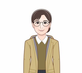 マウンテンパーカーを着た若い女性