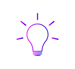 Light Bulb icon vector Idea sign solution, thinking concept gradient color template
