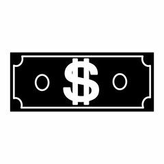 Bill with dollar sign. Payment Methods. Cash or online. Financial icons. Flat style in vector illustration. Isolated on white background.