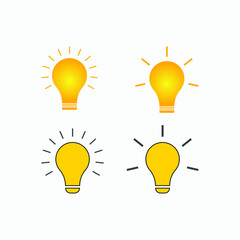 Light Bulb icon vector Idea sign solution, thinking concept gradient color template 