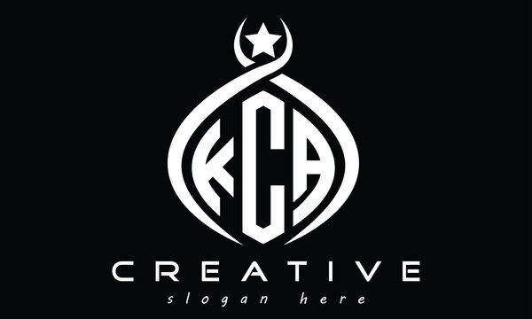 KCA three letters monogram curved oval initial logo design, geometric minimalist modern creative logo, vector template