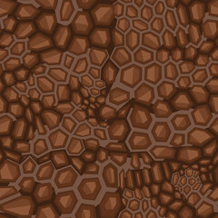 Seamless pattern hexagonal chaotic camo ornament. Abstract modern flat vector background.