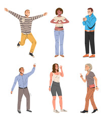 Fototapeta premium Various People Showing Positive Gestures