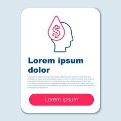 Line Oil drop with dollar symbol icon isolated on grey background. Oil price. Oil and petroleum industry. Colorful outline concept. Vector