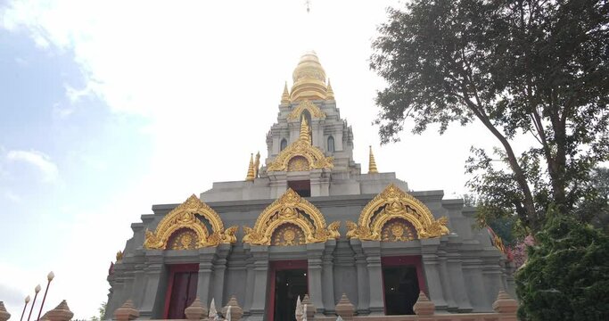 Sinakarintra Stit Mahasantikhiri Pagoda (Wat Santikhiri) in Doi Mae Salong, Chiang Rai Province, Northern Thailand.