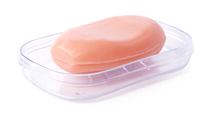 Soap and soap box isolated on a white background