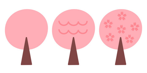 春　桜　手描き　木　花　イラスト　花びら　手書き　挿絵　植物　自然　オーガニック　ナチュラル　挿絵