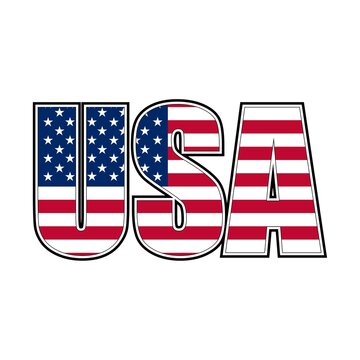 USA flag font vector graphics