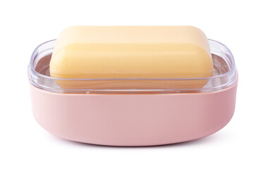 Soap and soap box isolated on a white background