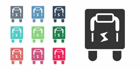 Black Electrical panel icon isolated on white background. Switch lever. Set icons colorful. Vector