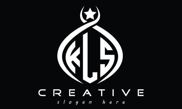KLS three letters monogram curved oval initial logo design, geometric minimalist modern creative logo, vector template