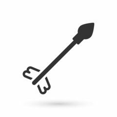 Grey Medieval arrows icon isolated on white background. Medieval weapon. Vector