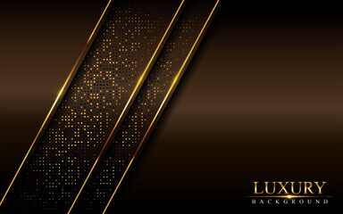 Abstract Luxury Dark Brown Background Combined with Golden Element.