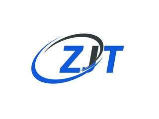 ZJT letter creative modern elegant swoosh logo design