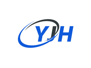 YJH letter creative modern elegant swoosh logo design