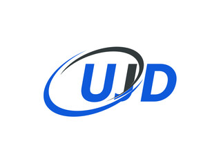 UJD letter creative modern elegant swoosh logo design