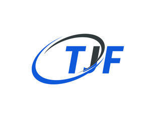 TJF letter creative modern elegant swoosh logo design