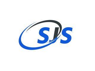SJS letter creative modern elegant swoosh logo design