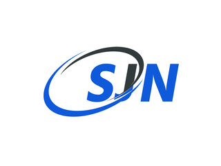 SJN letter creative modern elegant swoosh logo design