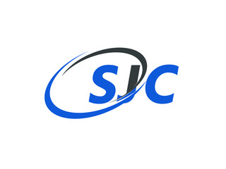 SJC letter creative modern elegant swoosh logo design
