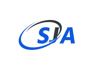 SJA letter creative modern elegant swoosh logo design