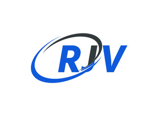 RJV letter creative modern elegant swoosh logo design