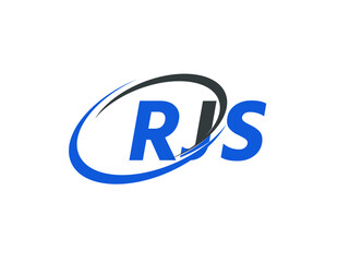RJS letter creative modern elegant swoosh logo design