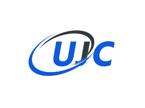 UJC letter creative modern elegant swoosh logo design
