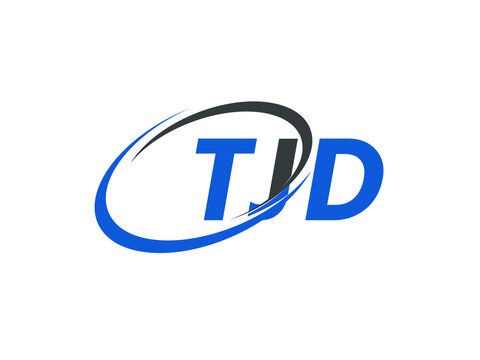 TJD letter creative modern elegant swoosh logo design