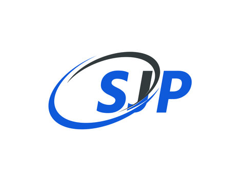 SJP letter creative modern elegant swoosh logo design