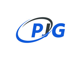 PJG letter creative modern elegant swoosh logo design