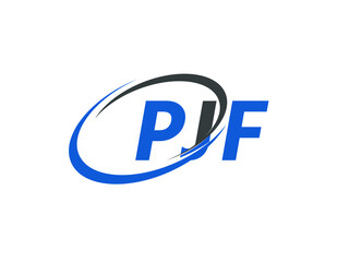PJF letter creative modern elegant swoosh logo design