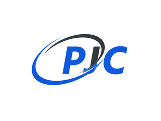 PJC letter creative modern elegant swoosh logo design