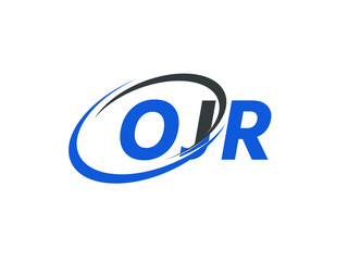 OJR letter creative modern elegant swoosh logo design