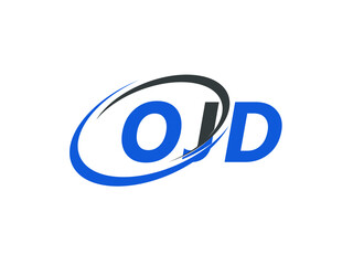 OJD letter creative modern elegant swoosh logo design