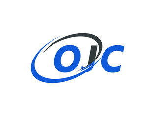 OJC letter creative modern elegant swoosh logo design