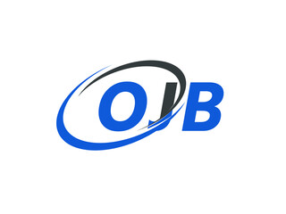 OJB letter creative modern elegant swoosh logo design