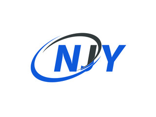 NJY letter creative modern elegant swoosh logo design