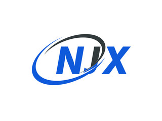 NJX letter creative modern elegant swoosh logo design