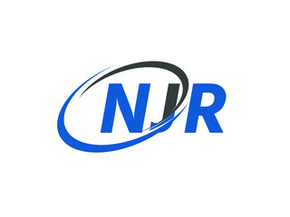 NJR letter creative modern elegant swoosh logo design