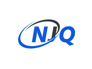 NJQ letter creative modern elegant swoosh logo design