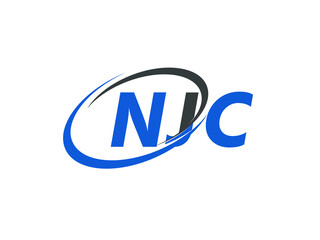 NJC letter creative modern elegant swoosh logo design