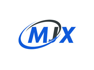MJX letter creative modern elegant swoosh logo design