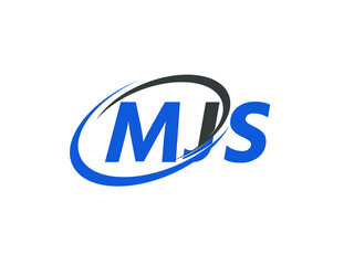 MJS letter creative modern elegant swoosh logo design